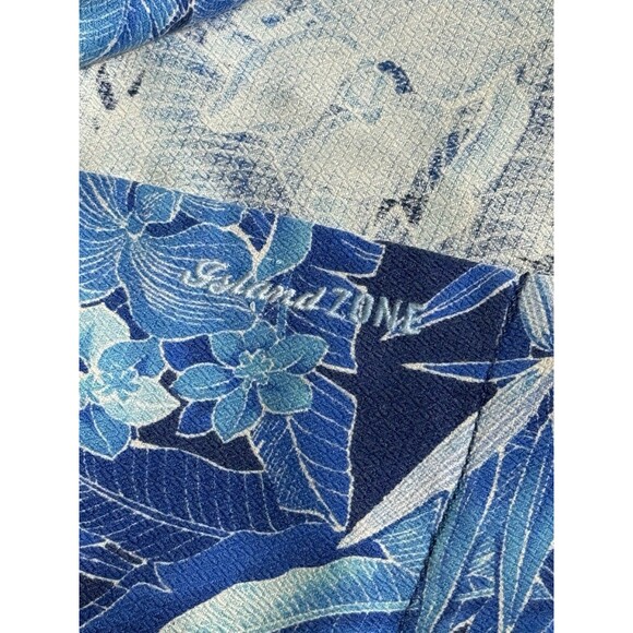 Tommy Bahama Island Zone Shirt Men’s L Blue Hawaiian Button Down Silk - Picture 4 of 7